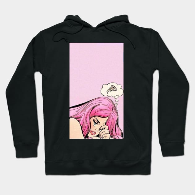 Pink Lady Crying Hoodie by JetQuasar